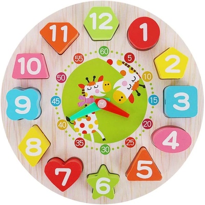 Iso Trade Детска играчка Iso Trade - Дървен часовник (KRU9356)