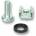Крепежи 50x Set of screw M6, washer and captive nut