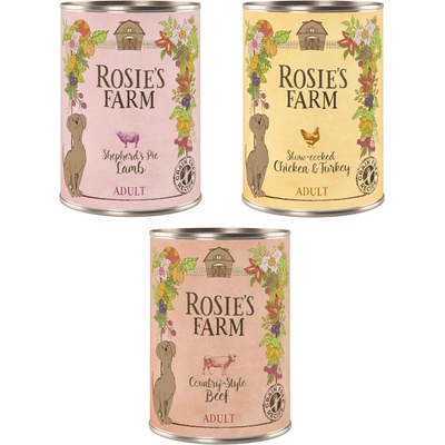 Rosies Farm Adult Zmiešané balenie 3 druhy 6 x 400 g