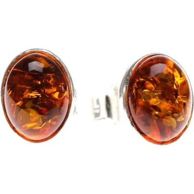 Reblan strieborné náušnice s jantárom BARINA RENU131