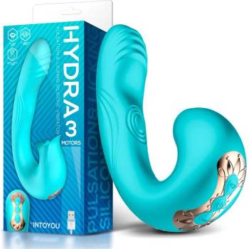 INTOYOU Hydra Vibe with Pulsation and Clitoris Stimulating Tongue 3 Motors Turquoise