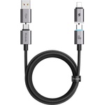 Mcdodo Кабел за данни 4 в 1 Mcdodo Extreme Energy Series (CA-6560) - с магнитни накрайници, USB-C/USB-A към USB-C/Lightning, 60W, 1.2m - Черен