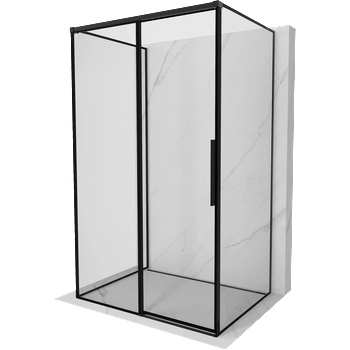 Mexen Rox-3S тристенна душ кабина с плъзгащи се врати, лява, 135 x 110 cm, черна рамка, черно - 8C2-135-110-70-70-3S-L (8C2-135-110-70-70-3S-L)