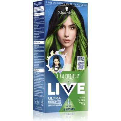 Schwarzkopf LIVE Ultra Brights or Pastel полуперманентна боя за коса цвят 024 Vivid Green