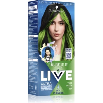 Schwarzkopf LIVE Ultra Brights or Pastel полуперманентна боя за коса цвят 024 Vivid Green