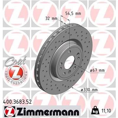 Brzdový kotúč ZIMMERMANN 400.3683.52