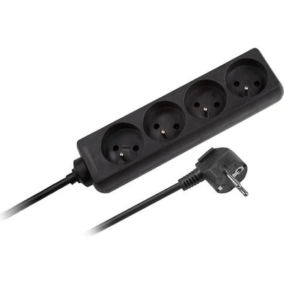 Predlžovací kábel 4 zásuvky, 1,5m, čierny 3x1mm REBEL