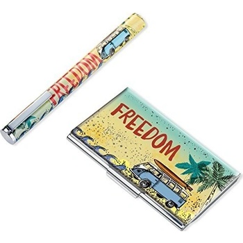 Troika FREEDOM držiak na karty/vizitky s perom 95 x 59 x 6 mm