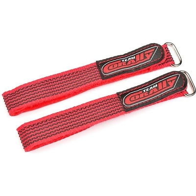 Team corally Велкро ленти лепенки за батерии Team Corally Pro Battery Straps 300x20mm Metal Buckle Silicone Anti-Slip Strings Red 2 pcs C-50536 (C-50536)