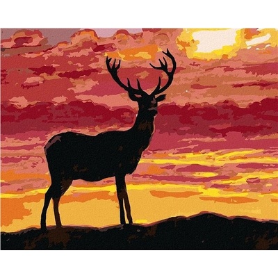 zuty Malování Podle Čísel Jelen A Západ Slunce 40 x 50 Cm Plátno Rám