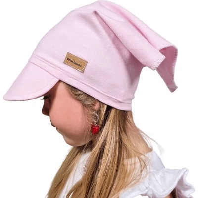 dětský šátek na hlavu s kšiltem baby pink