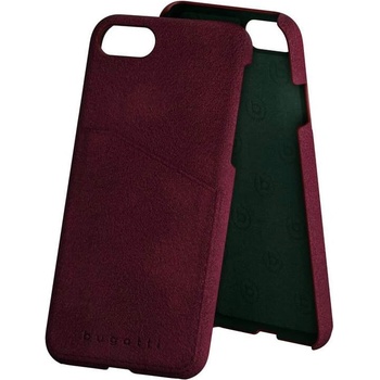 Bugatti Londra Case - велурен кейс за iPhone SE (2020), iPhone 8, iPhone 7 (червен)