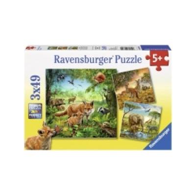 Ravensburger Tiere der Erde Puzzle 3 x 49 Teile