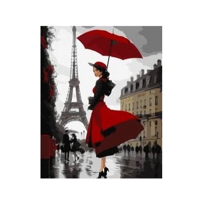 Qbee Paint by numbers - Parisian rain 40x50cm