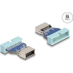 Delock USB 3.0 конектор с 19 пина - USB-E A Key M/F адаптер (67131)