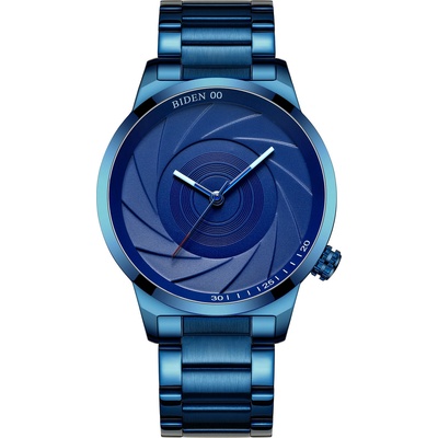 Biden Мъжки часовник Biden Lens, Неръждаема стомана, Кварцов, Син (BIDEN-0109-BLUE)