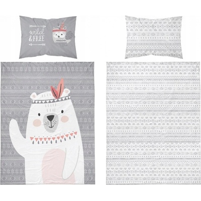 Detexpol obliečky Medvedík Indián grey 100 x 135 cm 40 x 60 cm