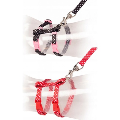 Duvo+ Postroj a vodítko cat s puntíky 20 - 35 cm 10 mm - 125 cm – Zboží Dáma