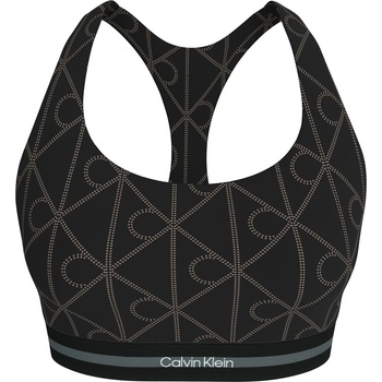Calvin Klein Women's Non Wired Medium Impact Sports Bra - AOP Black