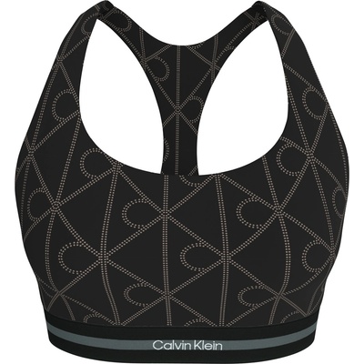 Calvin Klein Women's Non Wired Medium Impact Sports Bra - AOP Black