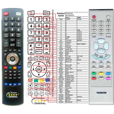 GENERAL THOMSON RC0Q0036 - съвместимо дистанционно управление на марката General (RC0Q0036)