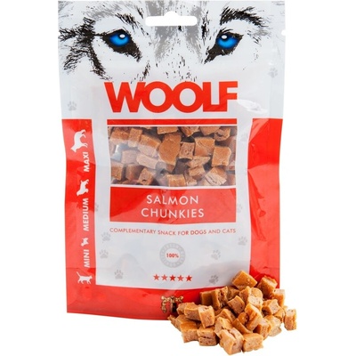 Woolf Salmon Chunkies - maškrty pre psov 100 g