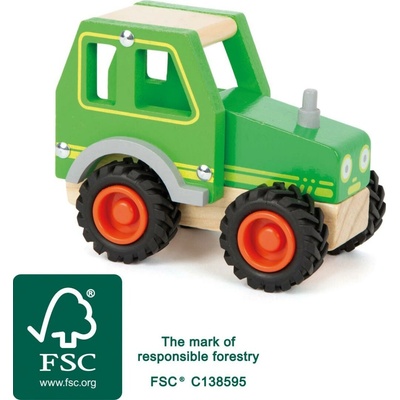 Small Foot Dřevěný traktor zelený 1 ks