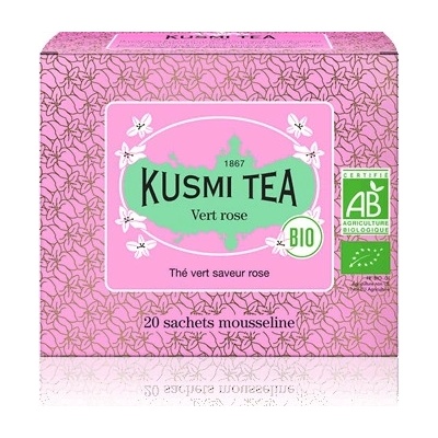 Kusmi Tea Porcovaný bio organický zelený čaj Green rose 20 sáčků 40 g