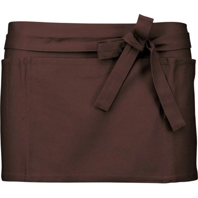 Kariban Zástěra do pasu krátká s kapsami Short čokoládová