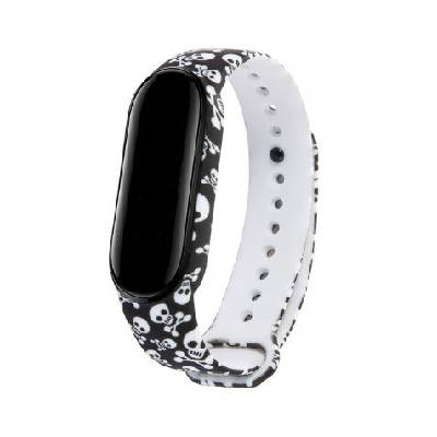 eses Náramok pre Xiaomi Mi Band 5, Mi Band 6 a Amazfit Band 5 - Vzorovaný s lebkami