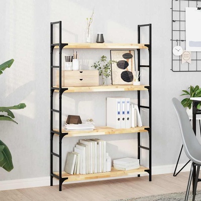 vidaXL Плаващи рафтове, 4 бр. , 100x20x4 см, необработена масивна дървесина, акация (3279430)