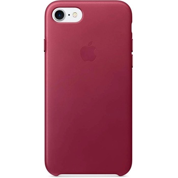 Apple iPhone Leather Case - оригинален кожен кейс (естествена кожа) за iPhone 8, iPhone 7 (светлочервен)