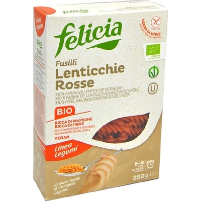 FELICIA Cestoviny Fusilli z červenej šošovice bez lepku BIO 250 g