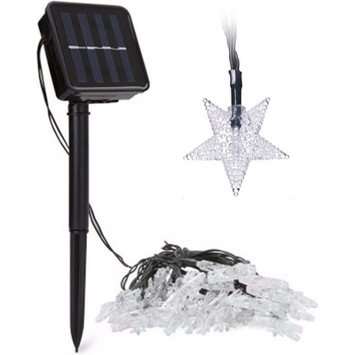 SOLAR H30 01 Solární světelný řetěz čistá bílá 30LED 6Metrů