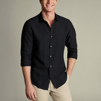 Charles Tyrwhitt Pure l'anová košel'a black