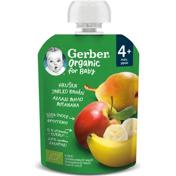 Gerber Organic kapsička hruška jablko a banán 90 g