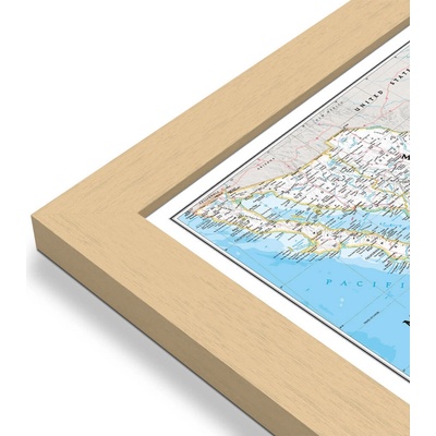 National Geographic Mexiko - nástěnná mapa Classic 90 x 60 cm Varianta: mapa v dřevěném rámu, Provedení: Pegi přírodní