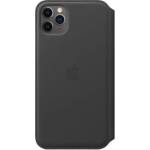 Apple Leather Folio Case - оригинален кожен (естествена кожа) калъф за iPhone 11 Pro Max (черен)
