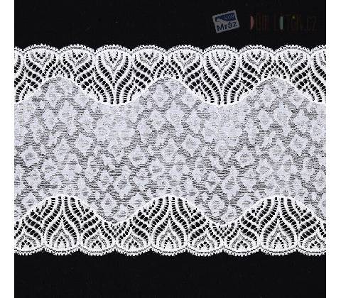 Elastická čipka biela, 160 mm