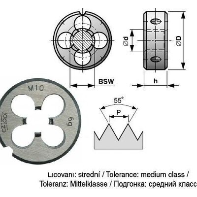 BUČOVICE TOOLS Očko závitořezné 3212 G3/4" NO 212 340