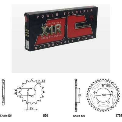 JT Chain Řetězová sada Suzuki DL 650 V-Strom 06-18