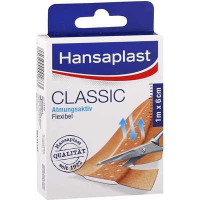 Hansaplast Classic textilná náplasť s vankúšikom 1 m x 6 cm