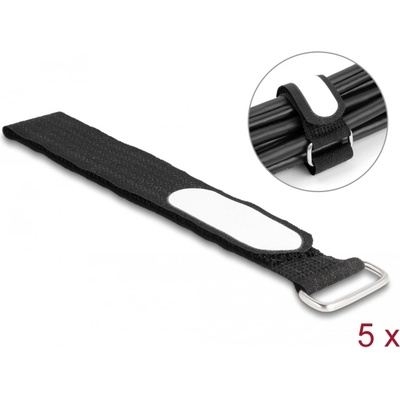 Delock Велкро кабелни връзки с кука и повърхност за етикетиране Hx 305 mm и W 25 mm 5 бр. черни