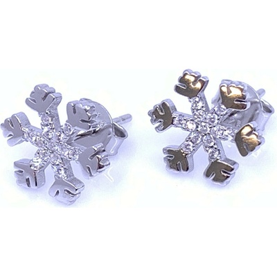 Jan Kos jewellery Stříbrné náušnice s bílým zirkonem MHT-819