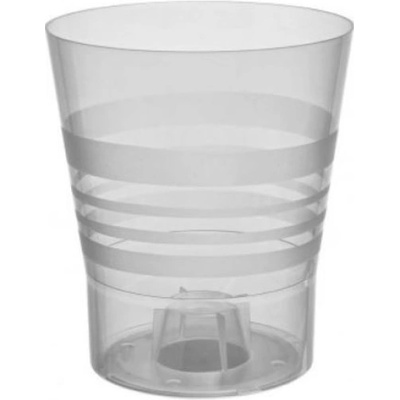 PLASTKON Dekorativní květináč Orchid 11 cm transparentní bílý