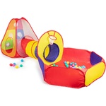 Iplay Детска палатка за игра с тунел и кошара с 80 топки, IPlay (8188B)