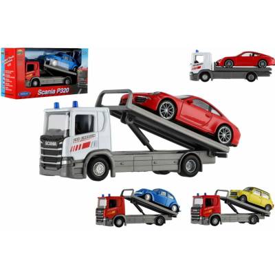 Dromader Auto odtahovka Welly Scania P320 + auto kov/plast 15cm mix druhů v krabičce 18,5x10x6cm