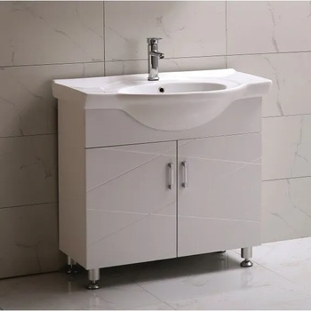 Inter Ceramic Долен шкаф за баня ICP 8585, PVC, бял, с умивалник, 52x85x85см (8585)