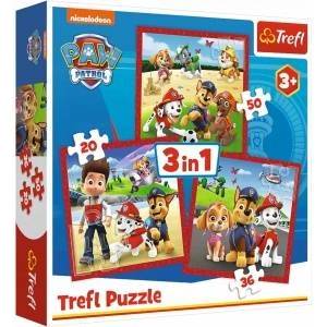 Trefl Puzzle 3 in 1 Happy Dogs Paw Patrol Trefl 34867