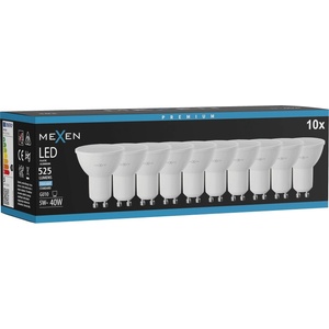 Mexen Nova 10x LED крушка GU10, 5W, Студена - 6500K, 525 lm - L107-GU10-0565-01x10 (L107-GU10-0565-01x10)